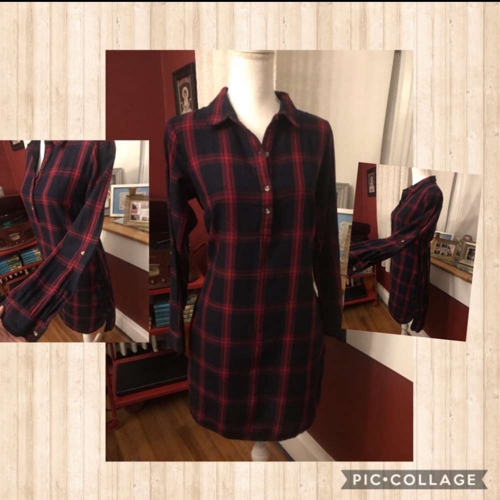 C brand flannel shirt dress medium